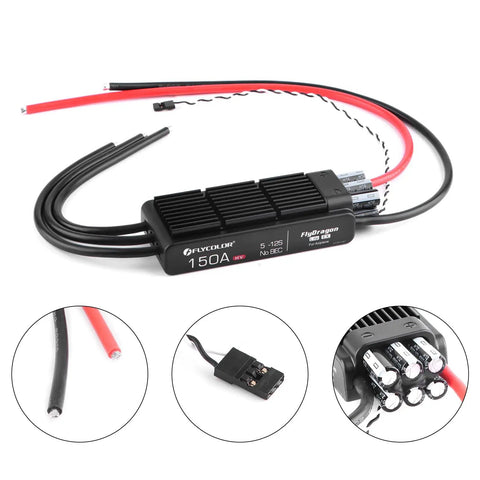 Lite-32 150A HV Opto RC ESC For Airplanes And Helis, Brushless Speed Controller With 5-12S Support, connectors and capacitors