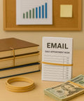 Size 64 Rubber Bands 3 1/2 Inch By 1/4 Inch Pack Of 80 Natural Latex for organizing books, planner, and cash on a desk.