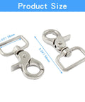 Two silver Hordion swivel snap hooks with lobster-claw clasps for keychains