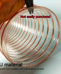 Battle Tested Flexible Vacuum Hose Heavy Duty Pu Dust Collection Tubing Woven With Steel Wire For Table Saw And Planer close-up of transparent PU hose showing its puncture resistance