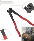 CV Boot Clamp Pliers Kit With Stainless Steel Construction, Ear Tie Pliers for Auto Repair shown in use on axle joint