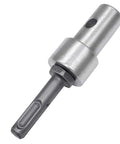 Earth Auger Adapter For 1 To 3 Garden Drill Bits With 2 Slots And 2 Pits, Carbon Steel Construction, 1/2 Inch Thread, Round Shank