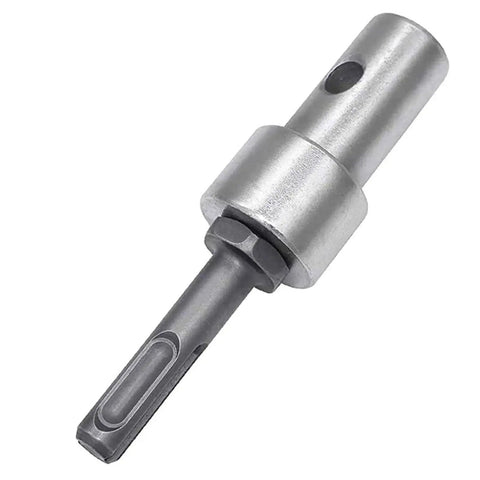 Earth Auger Adapter For 1 To 3 Garden Drill Bits With 2 Slots And 2 Pits, Carbon Steel Construction, 1/2 Inch Thread, Round Shank