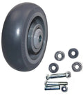 4 Inch Heavy Duty Plate Casters With 265 Lbs Per Wheel And 530 Lbs Total Capacity, PU Wheels With Ball Bearings, Gray Finish