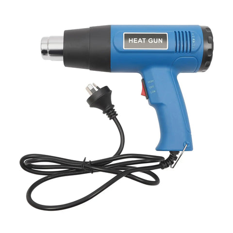 Heavy Duty Handheld Shrink Wrap Sealer Machine With 24 Inch Quick Cut Blade And Top Tier Adjustable Heat Gun, blue heat gun with cord.