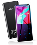 64GB Bluetooth MP3 Player With A19 2.4 Inch Curved Screen, black body, vibrant display, expandable to 196GB, long battery life