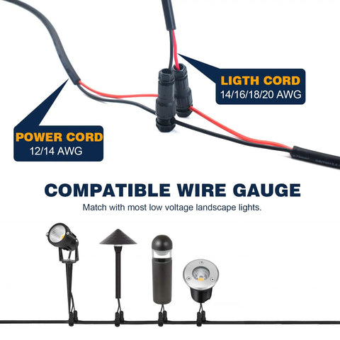 8 Pack Cool 5W Low Voltage Outdoor Landscape Lights 12V AC DC Waterproof COB LEDs 3000K Warm White Garden Pathway And Yard Lighting With Connectors Bright 500LM For Trees Walkways And Borders compatible wire gauge