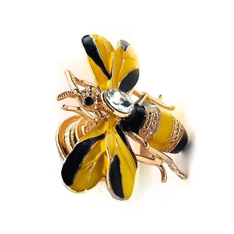 Kick Up Your Home Game With These Sparkling Rhinestone Bee Cabinet Knobs Durable Zinc Alloy Six Piece Furniture Drawer Pulls For Kitchen Bedroom Closet Setup That Truly Look So Fresh. Yellow and black bee-shaped knob with rhinestone details.