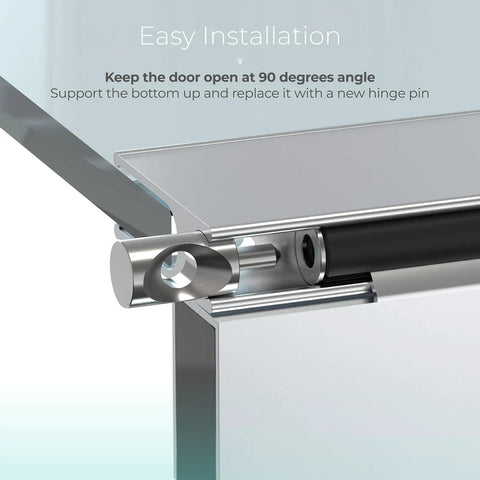 Top Notch Heavy Duty 5/16 Inch Stainless Steel Shower Door Hinge Pin For Framed Glass Doors With Continuous Hinge installation demonstration