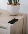 Heavy Duty Stainless Steel Straight Brace Brackets Two Pack Flat Furniture Support Plates on corner of wooden cabinet