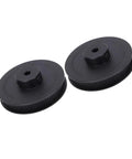 Two Industrial Grade Workhorse Aluminum Single Groove Web Sheave Pulleys with Six Millimeter Belt Width and Tough Black Coating