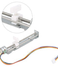 2 Phase 4 Wire Stepper Motor Linear Rail With 80mm Stroke Screw Actuator And Adjustable Slider showing motor, slider, and wiring details.