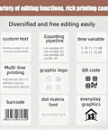High Definition Continuous Inkjet Printer For Automatic Coding Dates Barcodes And Batch Numbers Print 25.4mm Width On Labels Images, showcasing editing functions and examples.