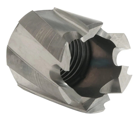 Close-up of a cutter from RotaCut Hole Cutter Master Kit Twenty One Piece Set For Sheet Metal With One Quarter To Three Quarter Inch Cutter Diameter