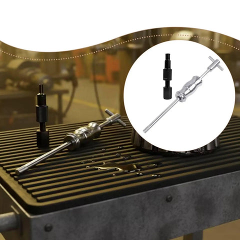 Blind Hole Bearing Puller Extractor Kit For Car Repair Disassembly 12mm To 14mm Steel Tool, shown with slide hammer and adapters