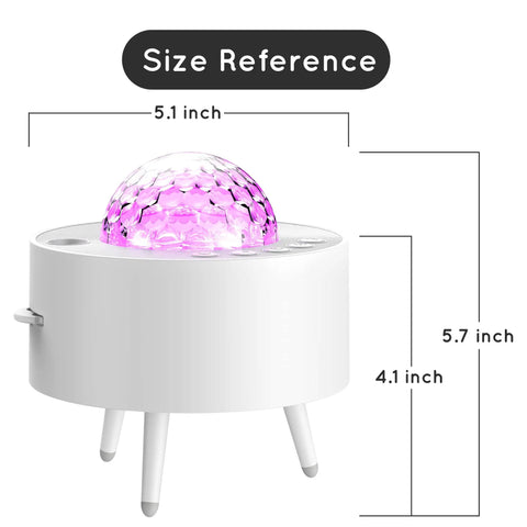 Ocean Wave Projector Night Light With 14 Galaxy Colors And 10 Celestial Modes Including 9 Planets And 1 Star, size reference shown