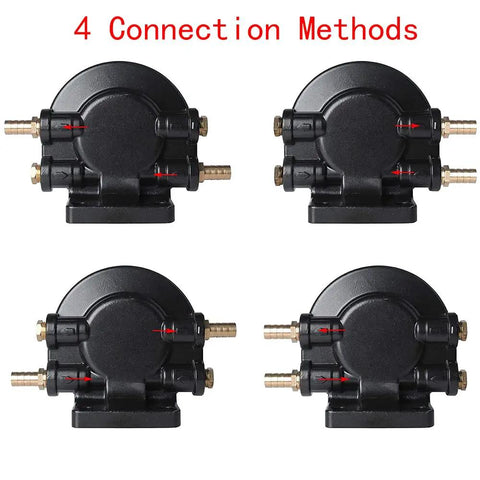 Boat Ready Marine Fuel Water Separator Kit With 10 Micron Filter For 3 Eighth Inch NPT Outboard Motors showing 4 connection methods