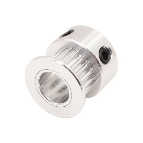 GT2 Timing Belt Pulley 20 Teeth 8mm Bore For 6mm Width Belt, aluminum construction, close-up showing teeth and bore detail