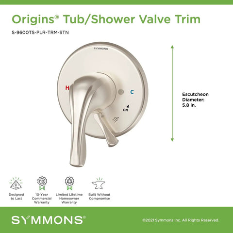 Origins Tub And Shower Valve Trim Kit With Lever Handle Trim Only Valve Not Included Durable Chrome Finish