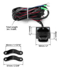 Winch Rocker Switch Kit For ATV And UTV 12V Weatherproof And Waterproof Switch with dimensions and parts shown