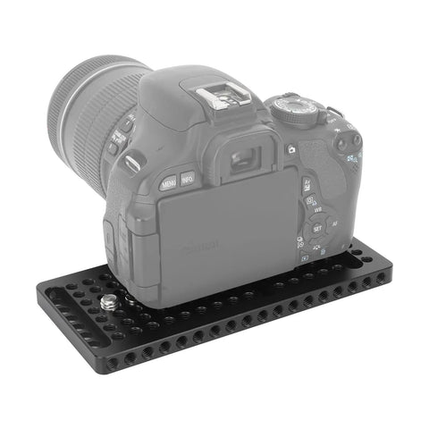 Built Different Multipurpose Aluminum Camera Cheese Plate With 1/4 And 3/8 Thread Adapter For Hella Versatile Grip Gear on camera
