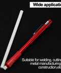 Pro Grade Soapstone Holder Kit Pack Of 14 with red aluminum CNC holder and white soapstone refill for welding.