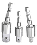 Flex Swivel Socket Adapter Kit With 6 Pieces For Automotive Repair featuring Heavy-Duty Steel Build And Universal 360 Degree Rotation, three adapters
