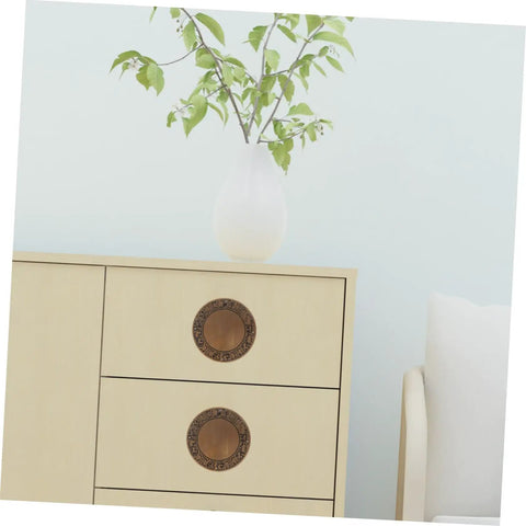 Dope Copper Zodiac Design Backplate For Wooden Boxes Antique Style With Chinese Classical Flair on a dresser drawer