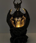 Guardian Of The Light Armored Dragon LED Night Light Statue 10 Inch Bronze Finish Cold Cast Bronze Home Decor Lamp For Dragon Fans