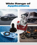 Marine Grade Waterproof Toggle Switch 2 Pin SPST On Off 12V DC 30A 125VAC 20A shown with car, truck, boat, and motorcycle use