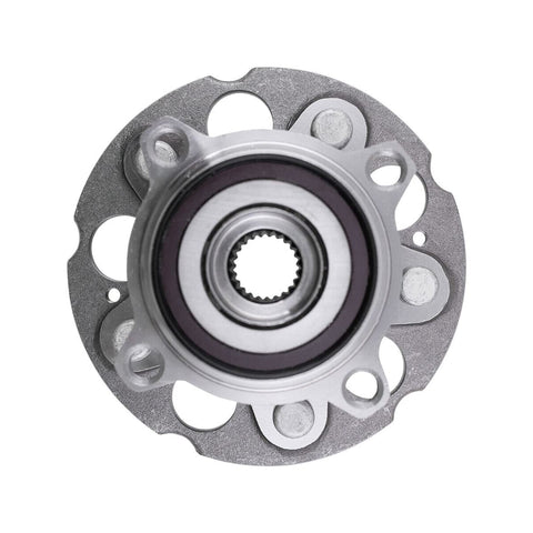 Front view of Rear Wheel Hub Bearing Assemblies With ABS Left And Right Two Piece Set For 2012 2016 Honda CR V And 2013 2015 Acura RDX Premium Replacement Bearings For Smooth Rotation Quieter Brakes Easy Install OEM Quality Fit