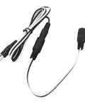 DC To DC Solar Extension Cable With 5.5x2.1mm Male Connector For Solar Panels And Fans, Durable ABS Housing, Secure Power Transmission, No Fuss Weather Resistant Build, Quick Connect For DIY Solar Setups, black and white cable with male plug
