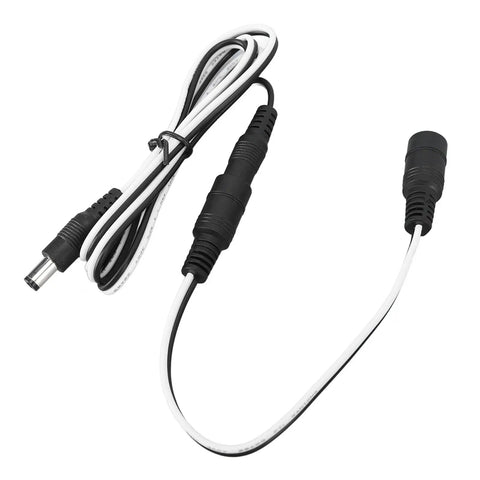 DC To DC Solar Extension Cable With 5.5x2.1mm Male Connector For Solar Panels And Fans, Durable ABS Housing, Secure Power Transmission, No Fuss Weather Resistant Build, Quick Connect For DIY Solar Setups, black and white cable with male plug