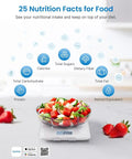 Smart Food Scale With Nutritional Calculator And App Sync For Macro Keto Calorie Tracking, salad on digital kitchen scale