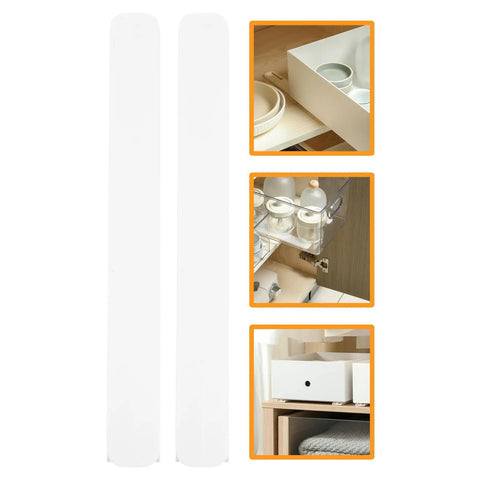 2 Pack White Plastic Drawer Slides For Kitchen Cabinets And Drawers, Plug And Play Easy Install, Heavy Duty, Smooth Glide Tracks