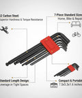 7 Piece Heavy Duty S2 Carbon Steel Hex Key Set For Furniture Assembly And Bike Repair With Compact Black Storage Case And Precision Fit, 7.5x5.3x1.6 in