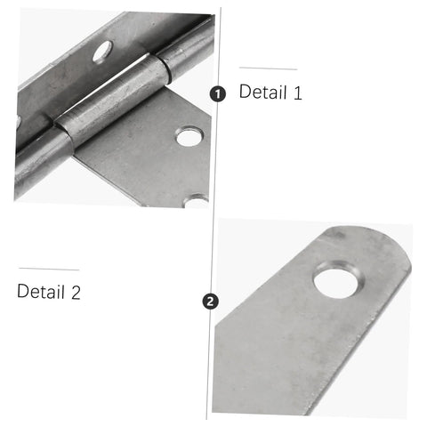 Close-up view of heavy-duty cabinet door hinges showcasing detailed metal construction and durability features.