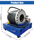 Shop Ready 12v Portable Electric Hydraulic Hose Crimping Machine With Ten Heavy Die Sets Quarter To Two Inch Range Three Hundred Ton Press For Grease Monkey Brake Line Swaps product size and dimensions display