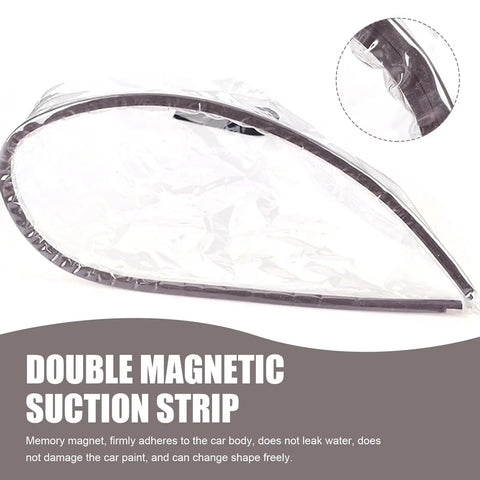 Badass Waterproof EV Charger Port Cover With Smack Shut Magnetic Lock For Electric Cars And Hybrids in clear plastic, showcasing double magnetic suction strip.