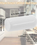 Fifty Pack White Rubber Screw Thread End Caps One Quarter Inch Six Millimeter Precision Furniture Leg Protectors Floor Scuff Guards.
