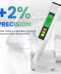 Four In One TDS Meter Digital Water Tester For Drinking Water EC And Temperature Readouts 0-9990ppm in glass with green display