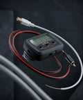 Compact Bass Meter for Car Audio and Home Theater, Ultra Precise SPL Meter with Plug and Play Readings, black compact unit with cables