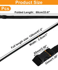 Three Pack Heavy Duty Nylon Tie Down Straps with Buckles, Adjustable 1 Inch by 47 Inch, showing folded and full length sizes