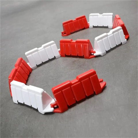 Red and white barriers from Drift Track RC Barrier Kit For Off Road Racing DIY Setup 80 Piece Set Six Point Two By One Point Eight By Two Point Five Centimeters