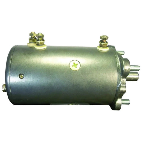 New 12V 6HP Winch Motor For Ramsey Double Bearing 2BB Systems Bi Directional Rotation, side view showing terminals and casing.