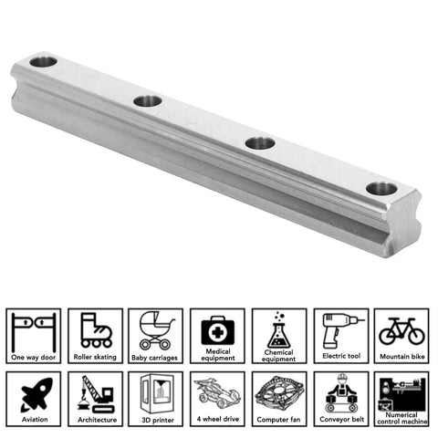 Heavy Duty Linear Guide Rail For CNC Machines And 3D Printers, High Precision Linear Motion Guideway With Smooth Sliding Rail System, Industrial Automation Quality, 200mm Bearing Steel for CNC and 3D printer use