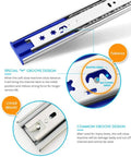 22 Inch Soft Close Drawer Slides With 3 Section Full Extension Ball Bearing, Side Mount, 100 Lb Capacity Drawer Rails detail