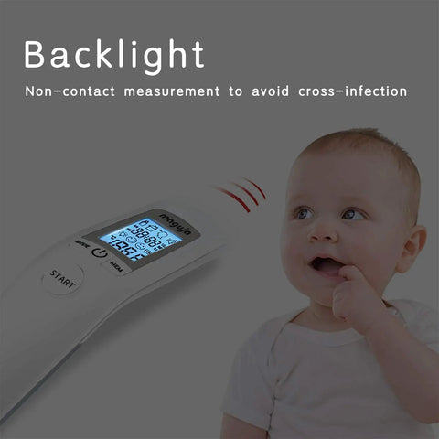 Touchless Infrared Forehead Thermometer For Home Use With 3 In 1 Digital LCD Display, No Contact Temperature Readings For Adults Kids And Baby, Fever Alarm, Memory Function, Quick, Accurate, Family Friendly. With baby and backlight display