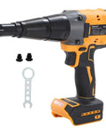 No Fuss Brushless Rivet Gun Pulling 12000 Newtons Of Rock Solid Grip With Quick Auto Reverse Toggle Ships Loaded With Three Mandrel Sizes