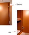 Image showing inside and outside view of cabinet door with 10 Pack No Slam Soft Close Cabinet Hinges Chrome Finish For Overlay Flush Mount Doors